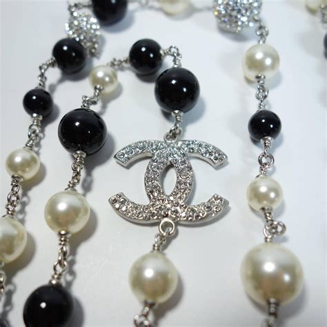 chanel boy white and black|Chanel black and white necklace.